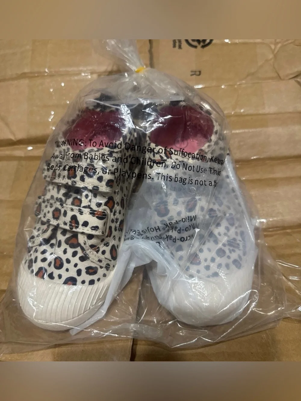 Kids Animal Print Velcro Sneakers - White with Orange and Black, Cat & Jack